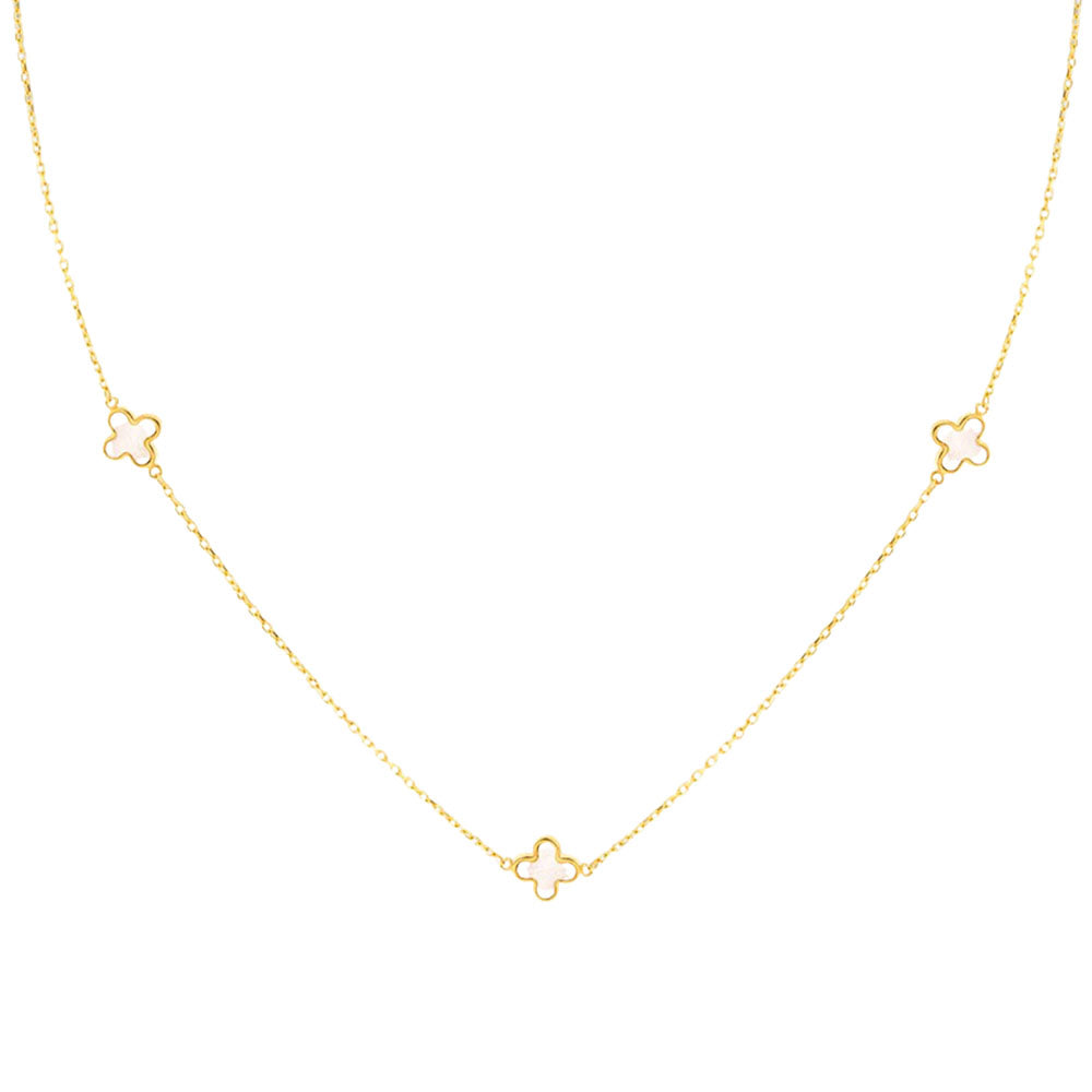 9ct Gold Mother of Pearl Petal Necklace