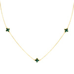 Load image into Gallery viewer, 9ct Gold Malachite Petal Necklace