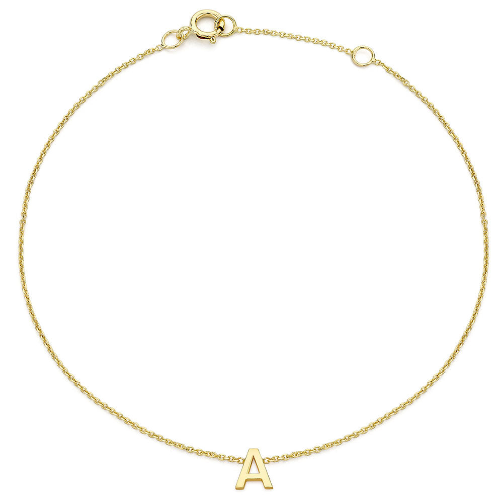 9ct Gold Mini Initial A Bracelet