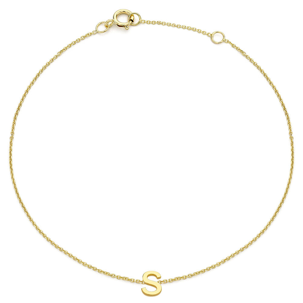 9ct Gold Mini Initial S Bracelet