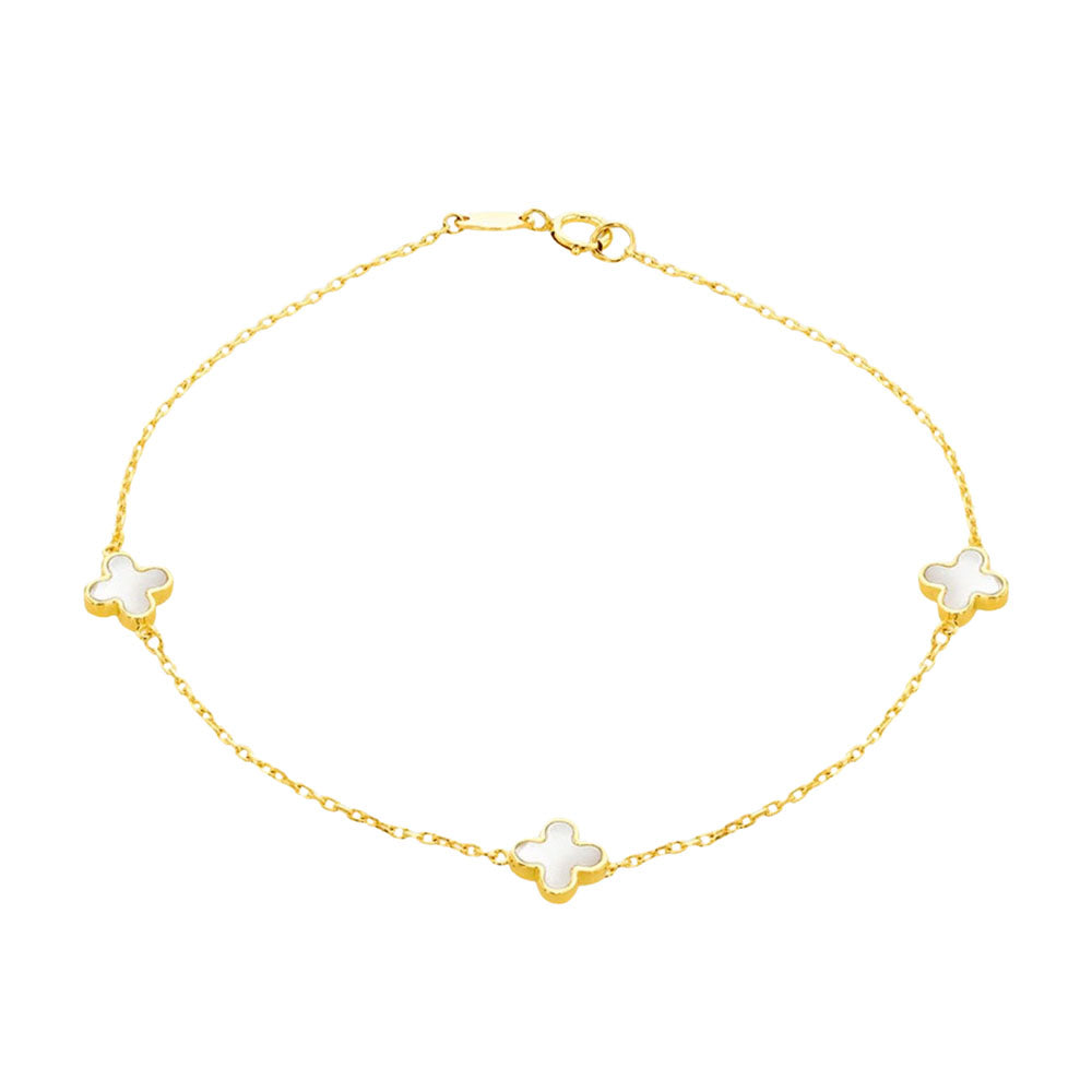 9ct Gold Mother of Pearl Petal Bracelet