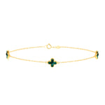 Load image into Gallery viewer, 9ct Gold Malachite Petal Bracelet