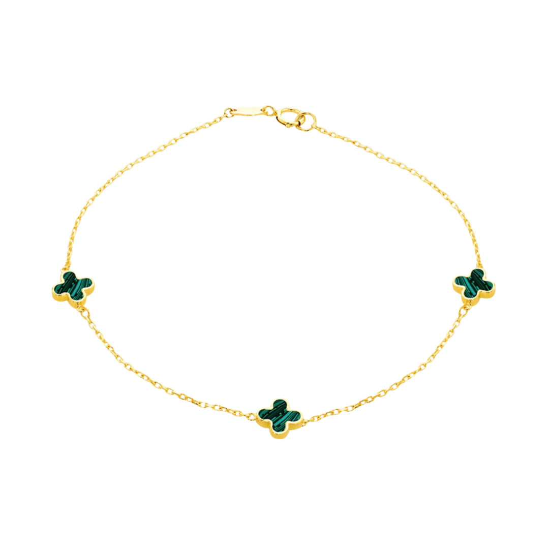 9ct Gold Malachite Petal Bracelet