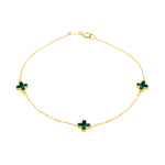Load image into Gallery viewer, 9ct Gold Malachite Petal Bracelet