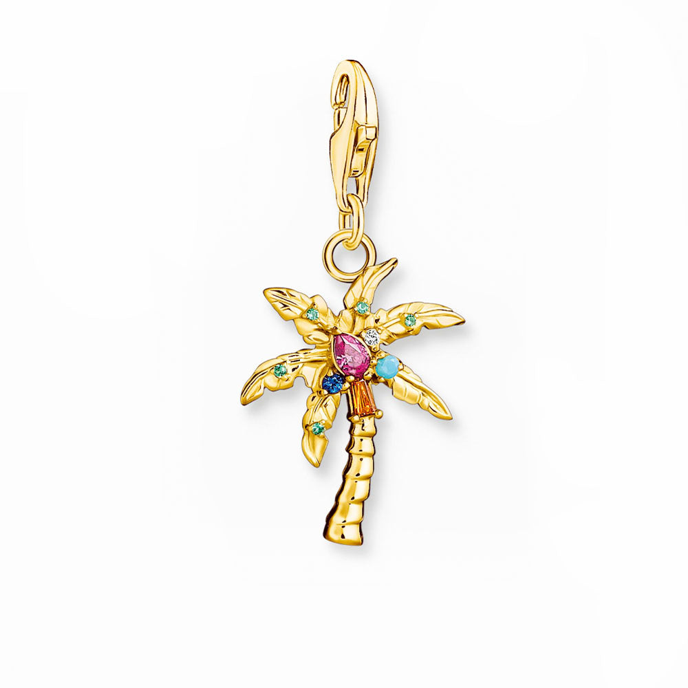 Gold Plated Colourful Palm Tree Charm