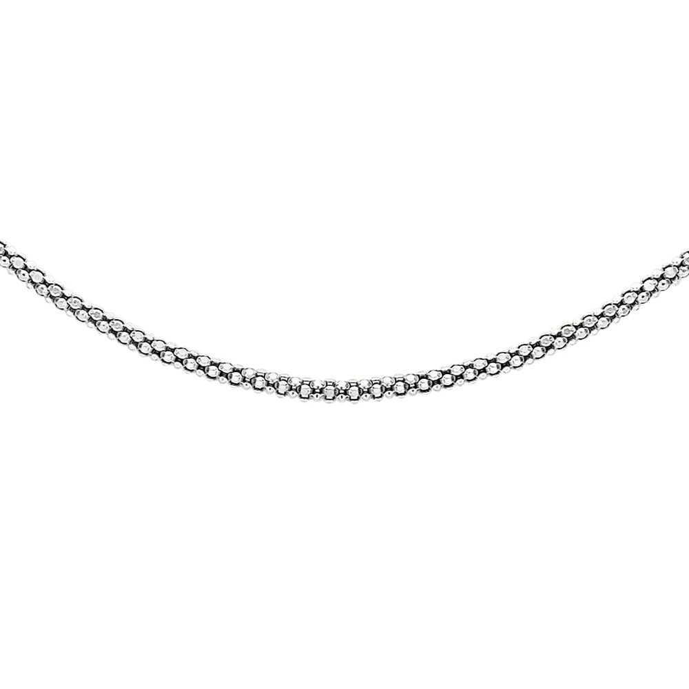 Silver 18" Popcorn Necklace