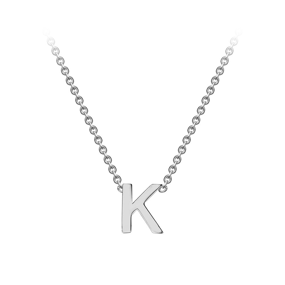9ct White Gold Mini Initial Necklace K