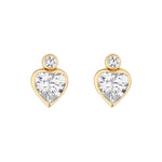 Load image into Gallery viewer, 9ct Gold CZ Heart Stud Earrings
