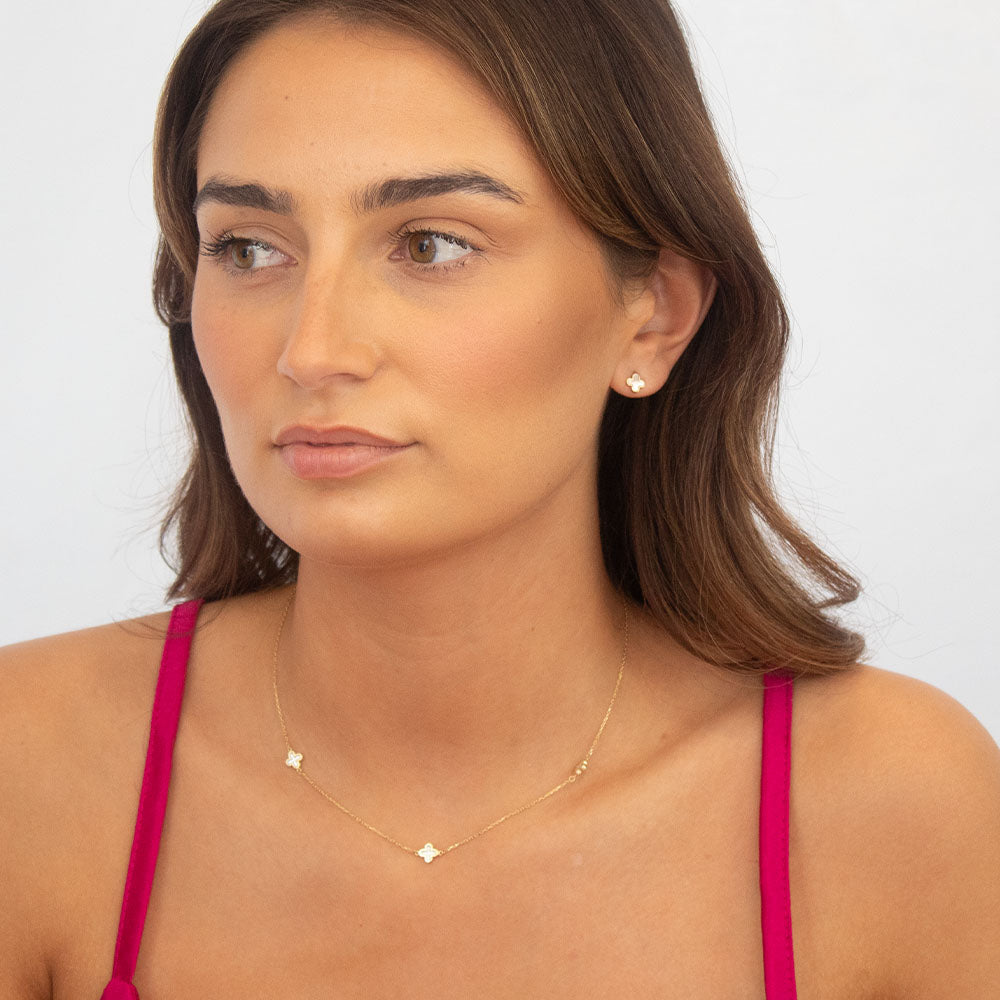 9ct Gold Mother of Pearl Petal Necklace