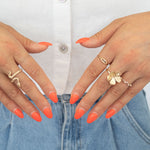Load image into Gallery viewer, Gold Plated Clara Five CZ Cluster Ring