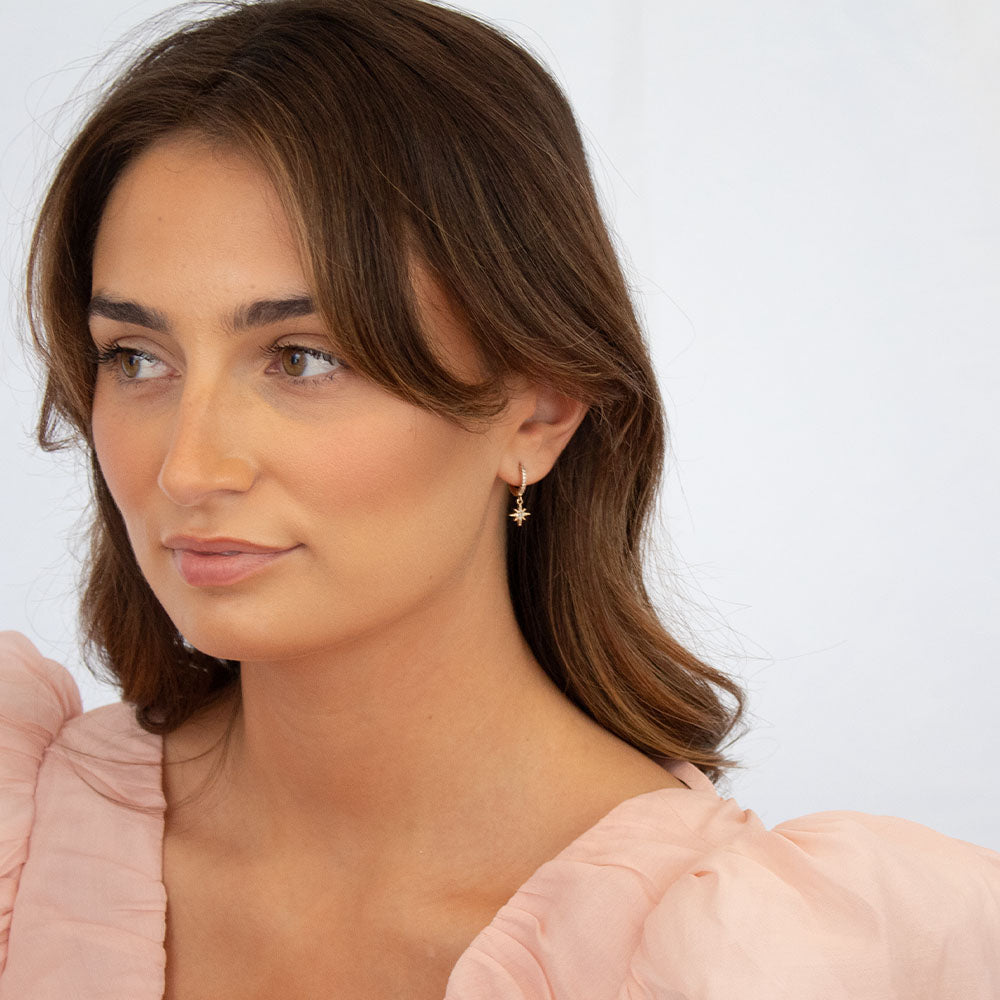 Gold Plated Cassie Star Hoop Earrings