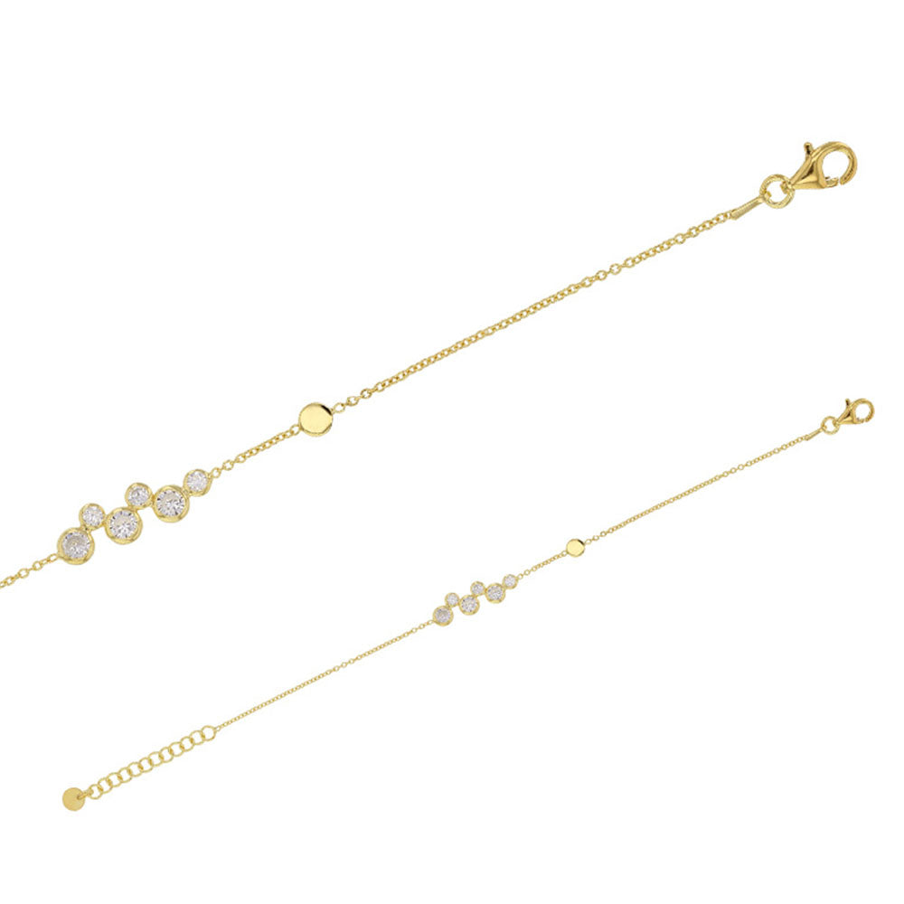 Gold Plated Clara Six CZ Bracelet