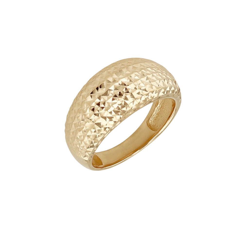 9ct Gold Diamond Cut Dome Ring