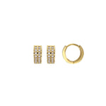 Load image into Gallery viewer, Gold Plated Clara Double CZ Huggie Earrings
