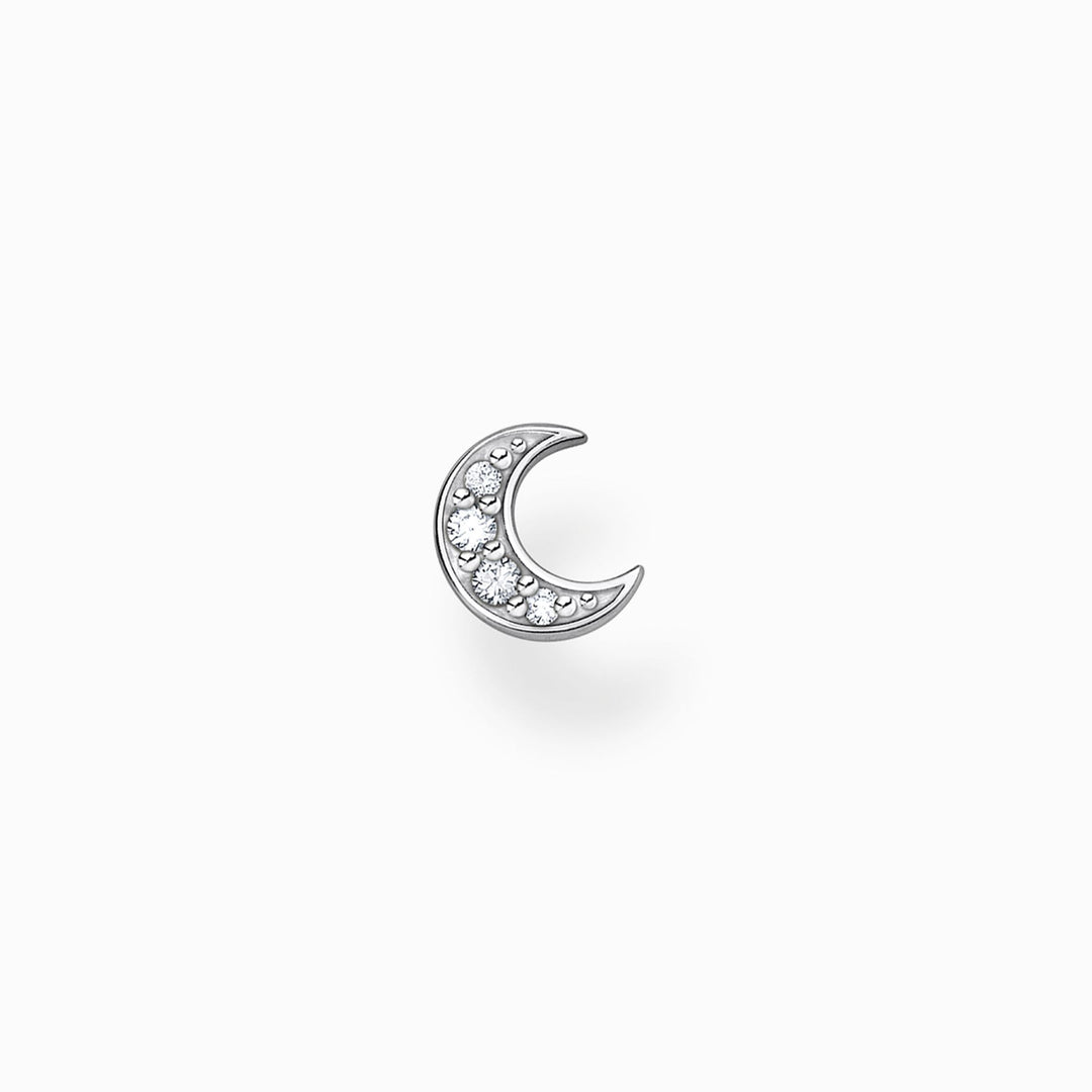 Silver Moon Single Stud Earring