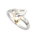 Load image into Gallery viewer, 10ct Gold & Silver Diamond Trinity Knot Ring