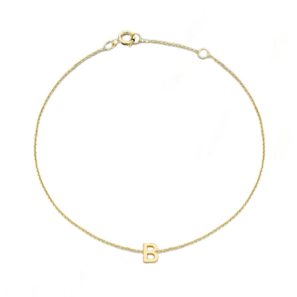 9ct Gold Mini Initial B Bracelet