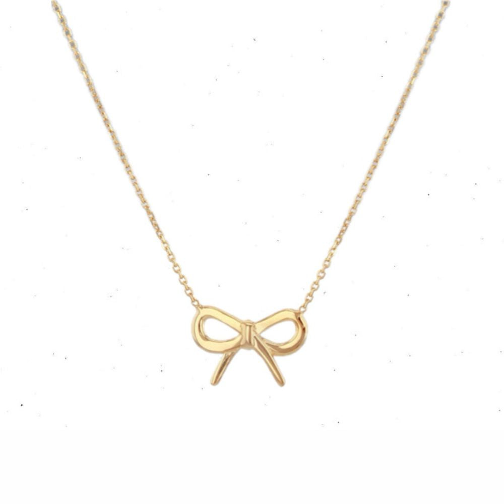 9ct Gold Bow Pendant Necklace