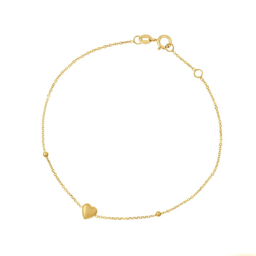 9ct Gold Bubble Heart Bracelet