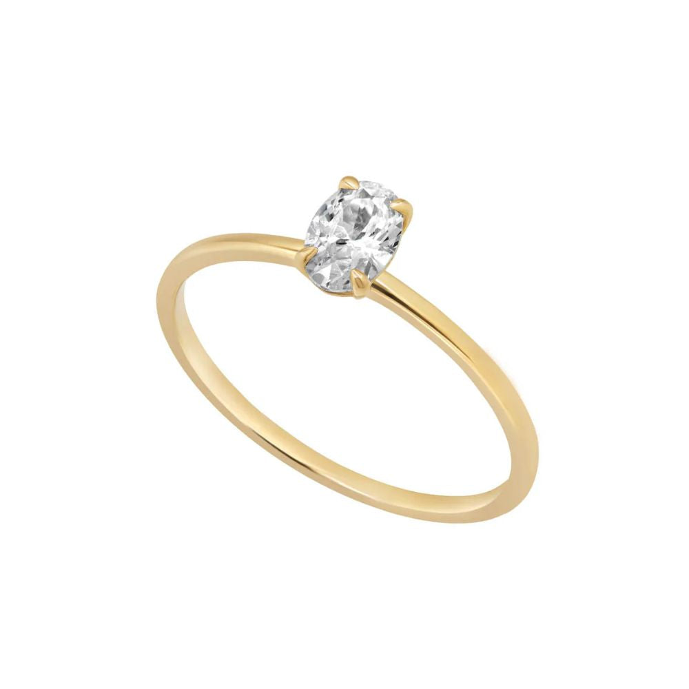 9ct Gold Juliet Single Oval CZ Ring