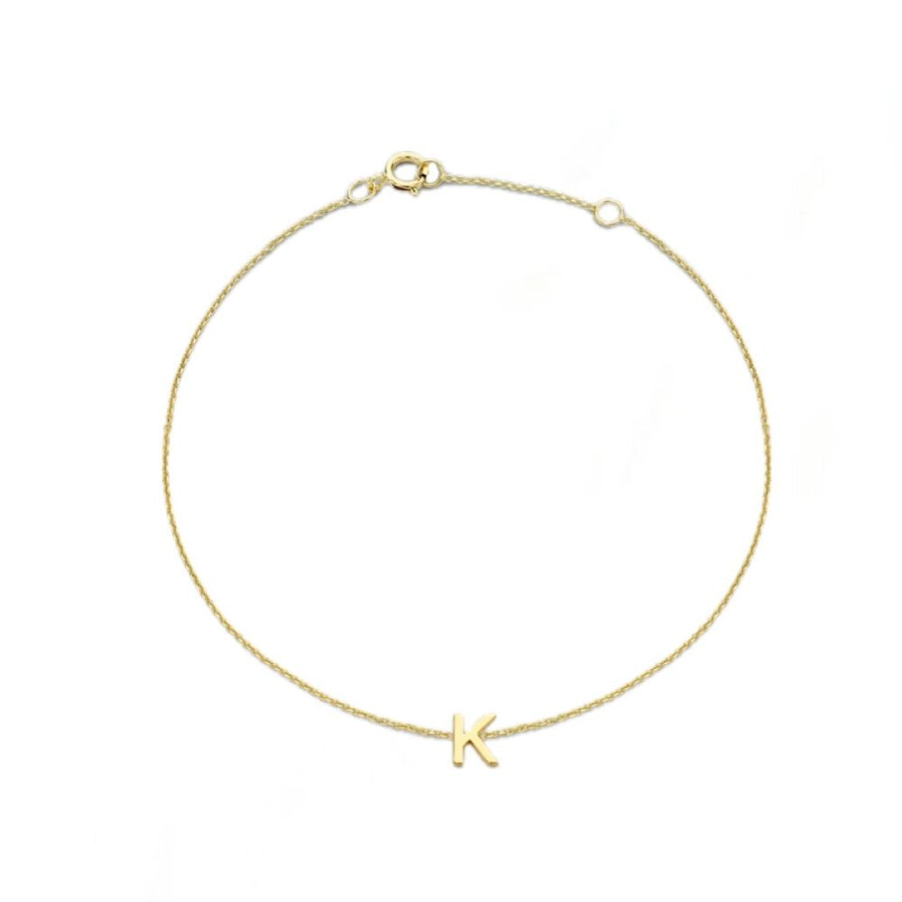 9ct Gold Mini Initial K Bracelet