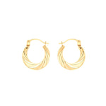 Load image into Gallery viewer, 9ct Gold Mini Twist Creole Hoop Earrings