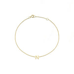 Load image into Gallery viewer, 9ct Gold Mini N Initial Bracelet