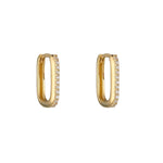 Load image into Gallery viewer, 9ct Gold CZ Paperlink Hoop Earrings