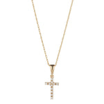 Load image into Gallery viewer, 9ct Gold Small CZ Cross Necklace