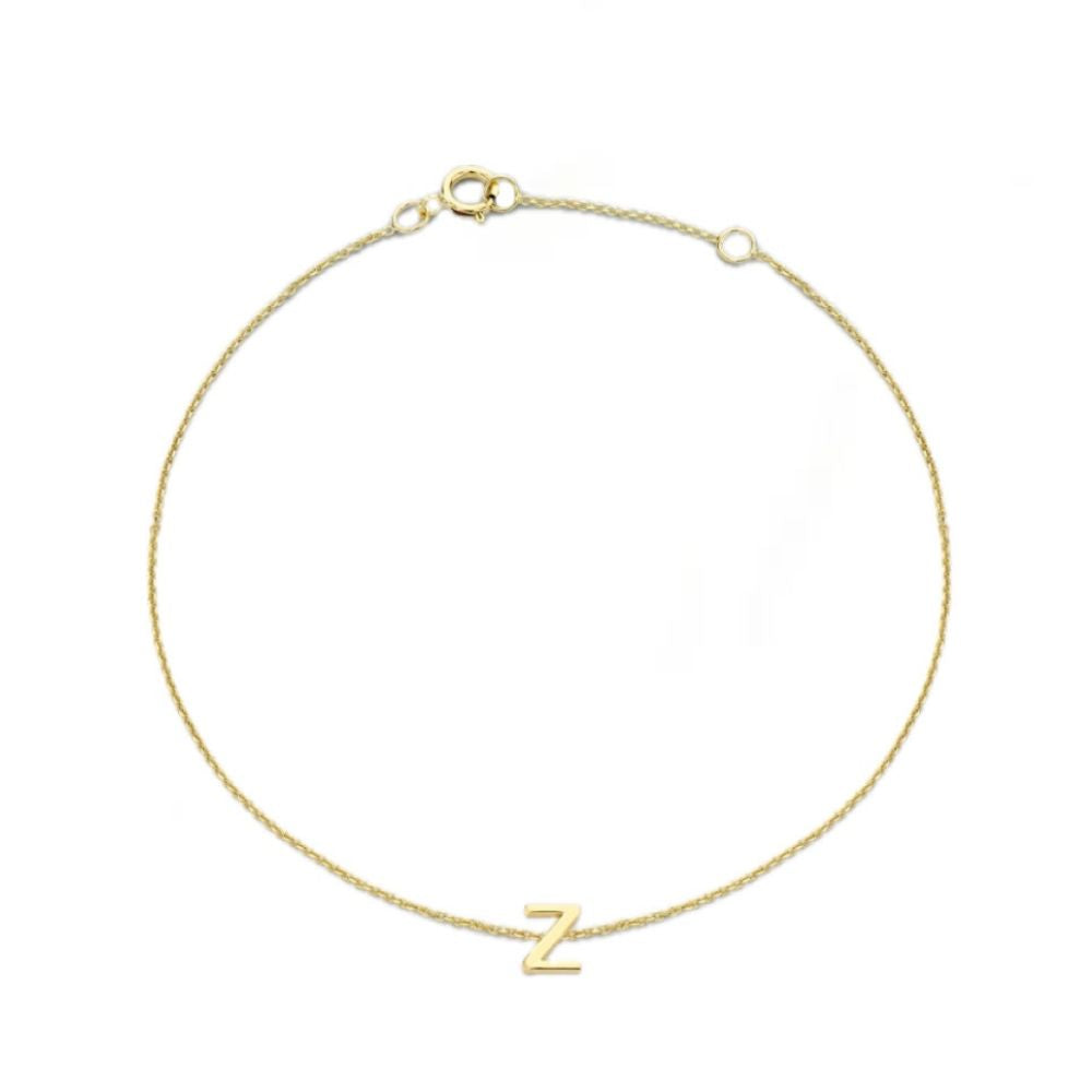9ct Gold Mini Initial Z Bracelet