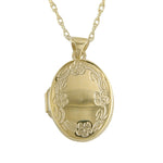 Load image into Gallery viewer, 9ct Gold Flower Detail Locket Necklace