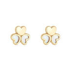 Load image into Gallery viewer, 9ct Gold Mother of Pearl Shamrock Stud Earrings