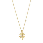 Load image into Gallery viewer, 9ct Gold CZ Heart Clover Necklace