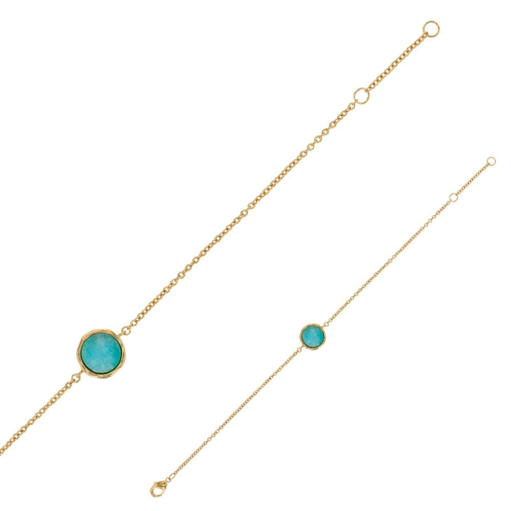 Gold Plated Amazonite Circle Bracelet