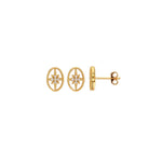 Load image into Gallery viewer, Gold Plated Cassie Circle Star Stud Earrings