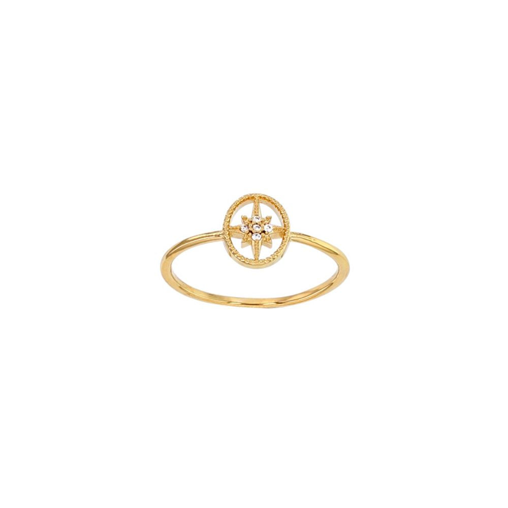 Gold Plated Cassie Open Circle Star Ring