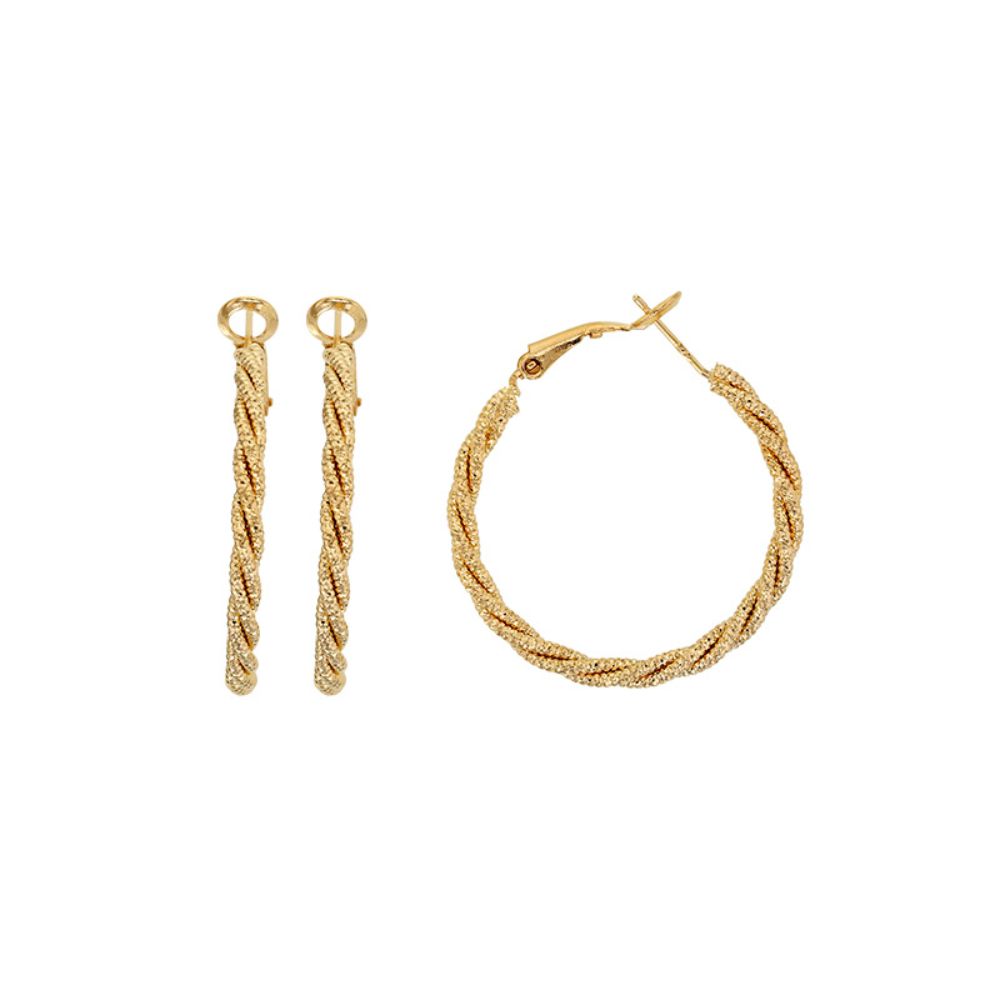 Gold Plated Clara Diamond Cut Wrap Hoop Earrings