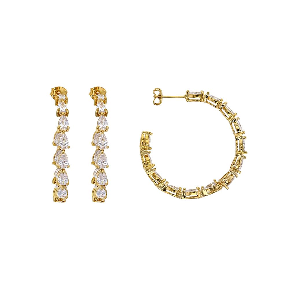 Gold Plated Clara Inside Out Hoop Earrings
