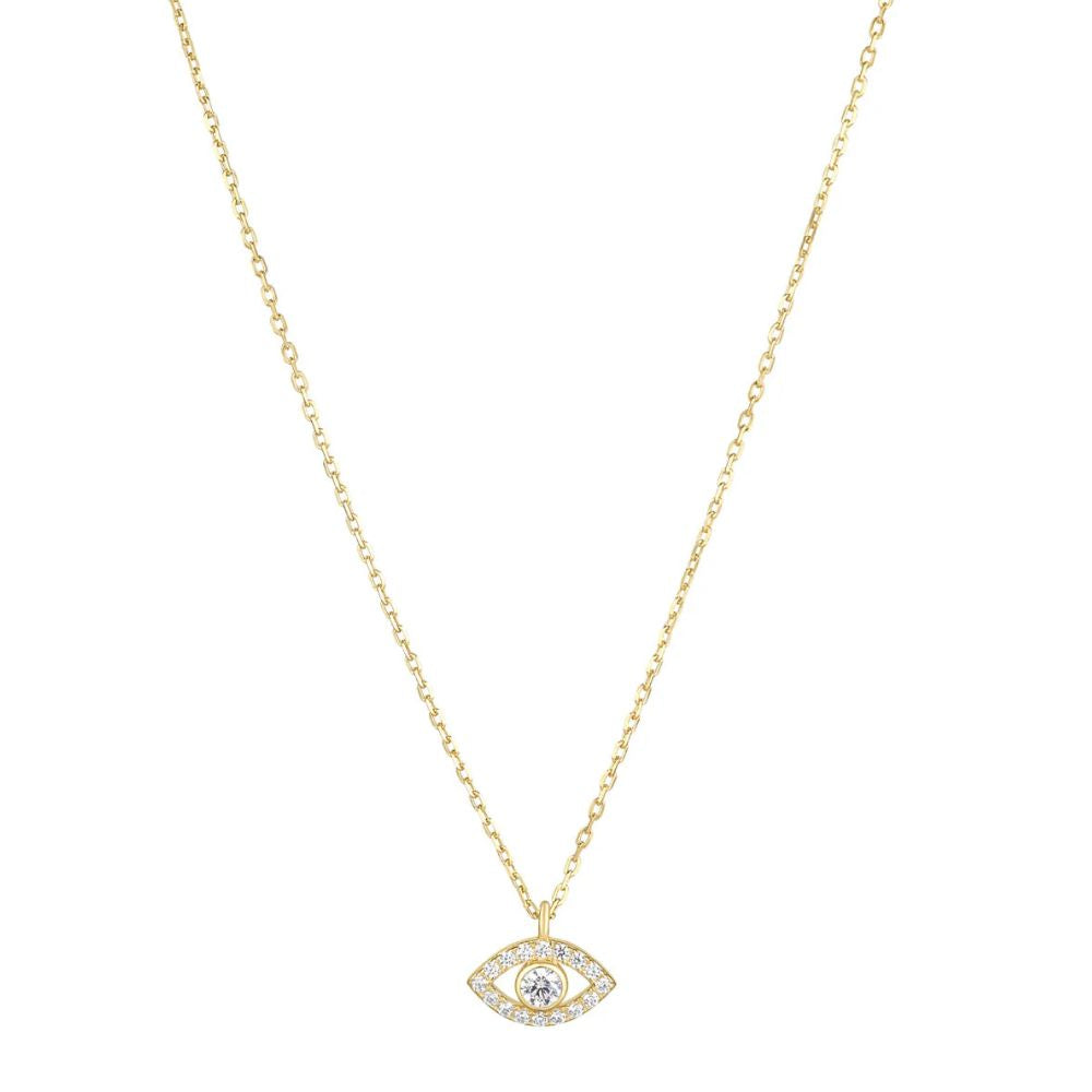 Gold Plated Cleo Evil Eye Necklace