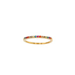 Load image into Gallery viewer, Gold Plated Multicoloured CZ Band Ring