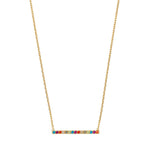Load image into Gallery viewer, Gold Plated Multicoloured CZ Bar Necklace