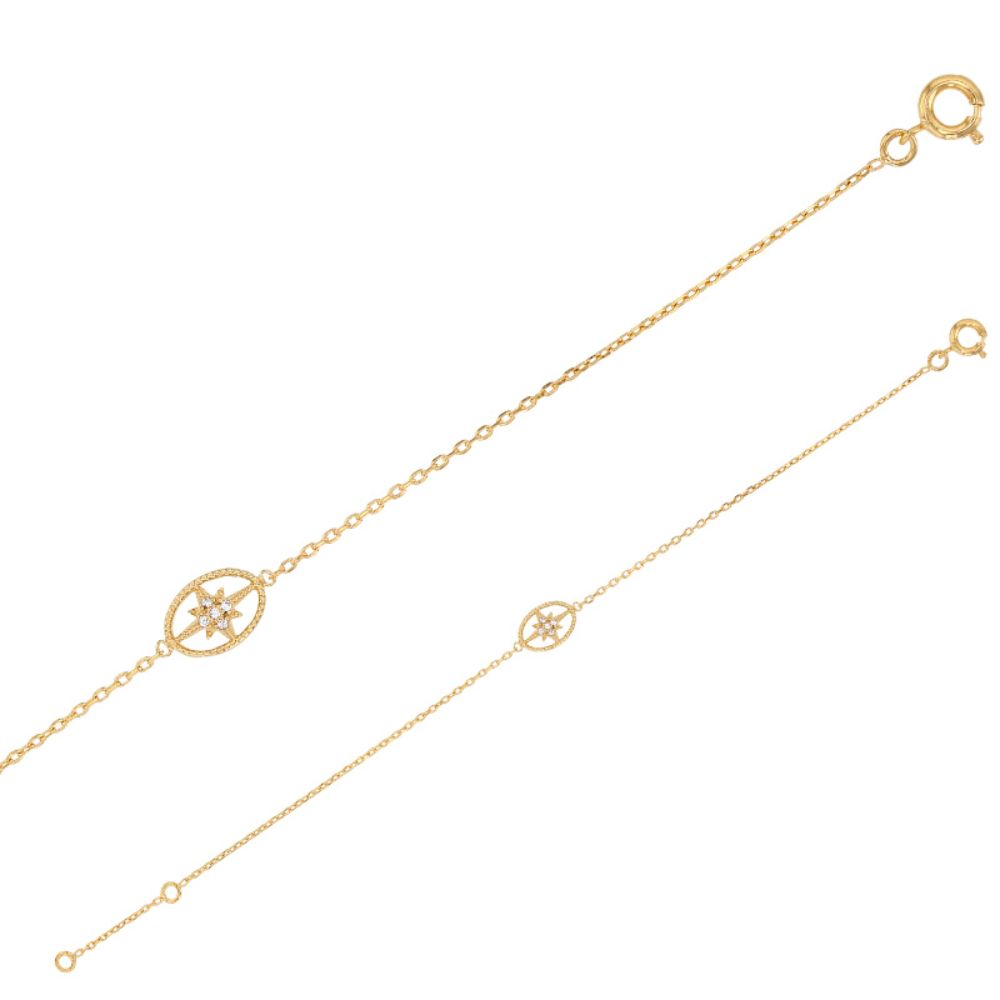 Gold Plated Open Circle Cassie Star Bracelet