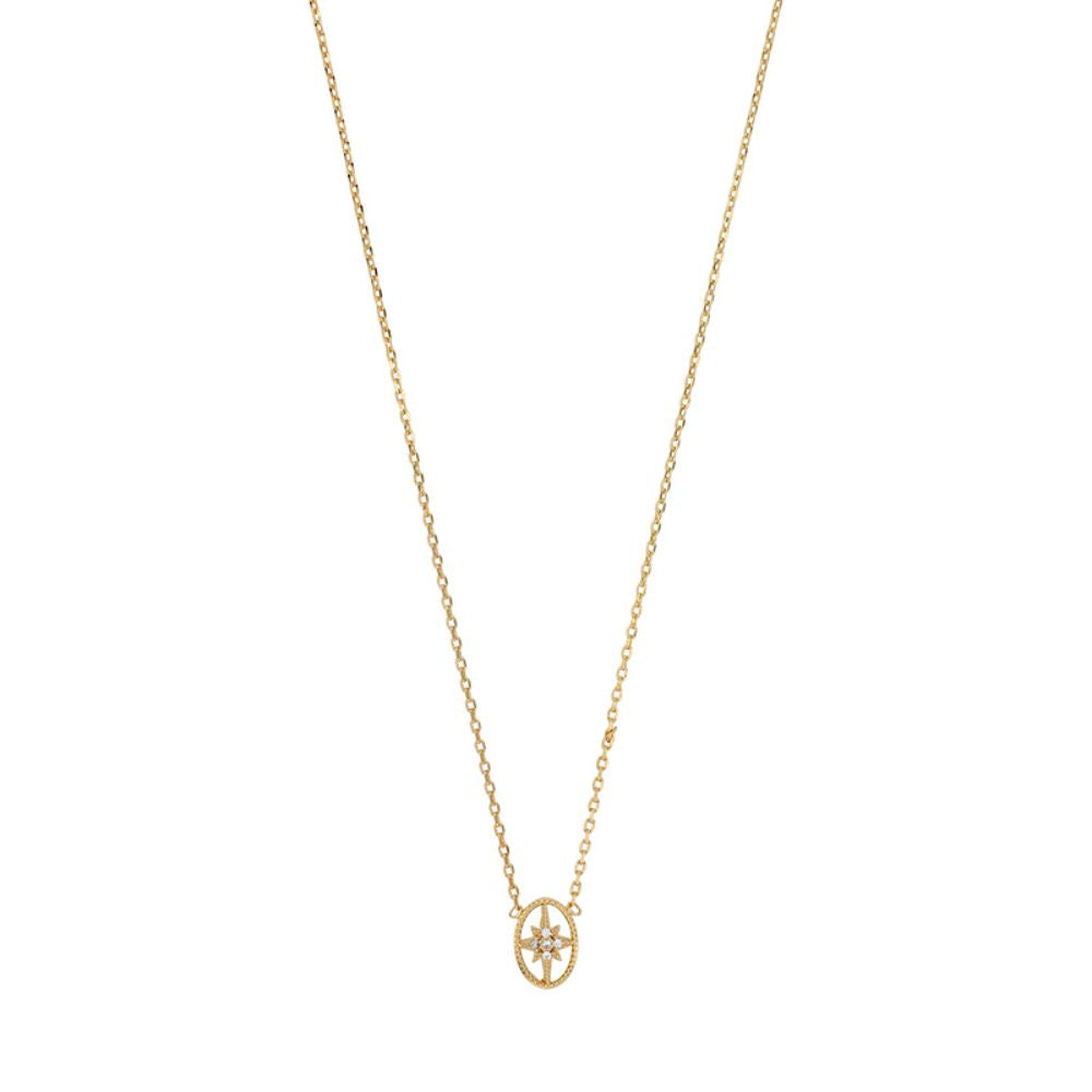 Gold Plated Open Circle Cassie Star Necklace