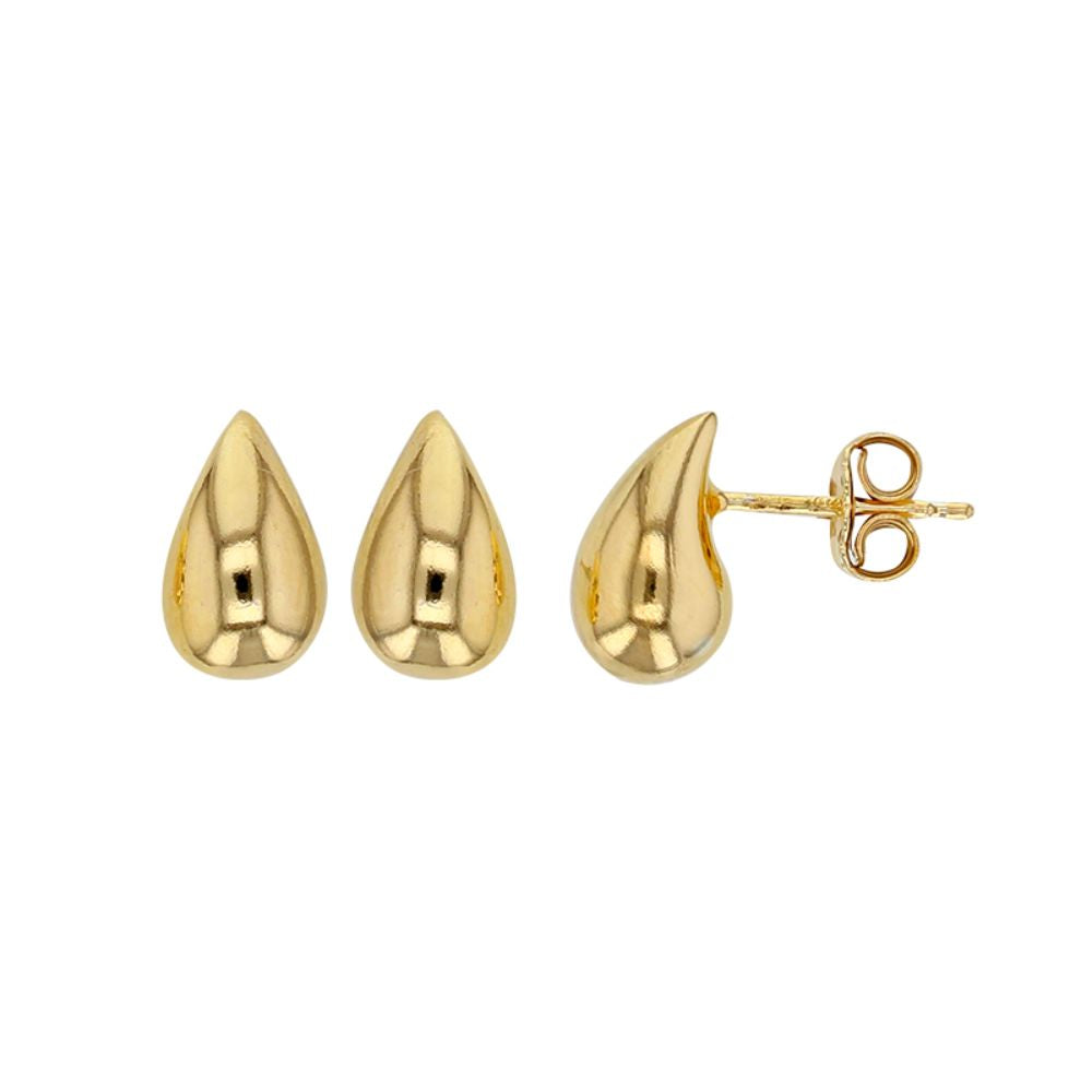 Gold Plated Small Teardrop Stud Earrings