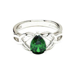 Load image into Gallery viewer, Silver CZ Emerald Trinity Knot Ring