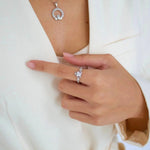 Load image into Gallery viewer, Silver April Birthstone Claddagh Ring