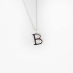 Load image into Gallery viewer, Silver B Initial Necklace