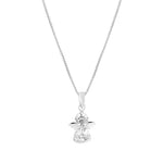 Load image into Gallery viewer, Silver CZ Angel Pendant Necklace