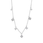 Load image into Gallery viewer, Silver Clover CZ Charm Necklace