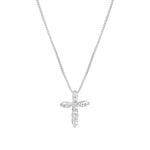 Load image into Gallery viewer, Silver Small CZ Cross Necklace